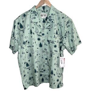 Marmot Mens Muir Camp Novelty Short Sleeve Green Shirt Large
